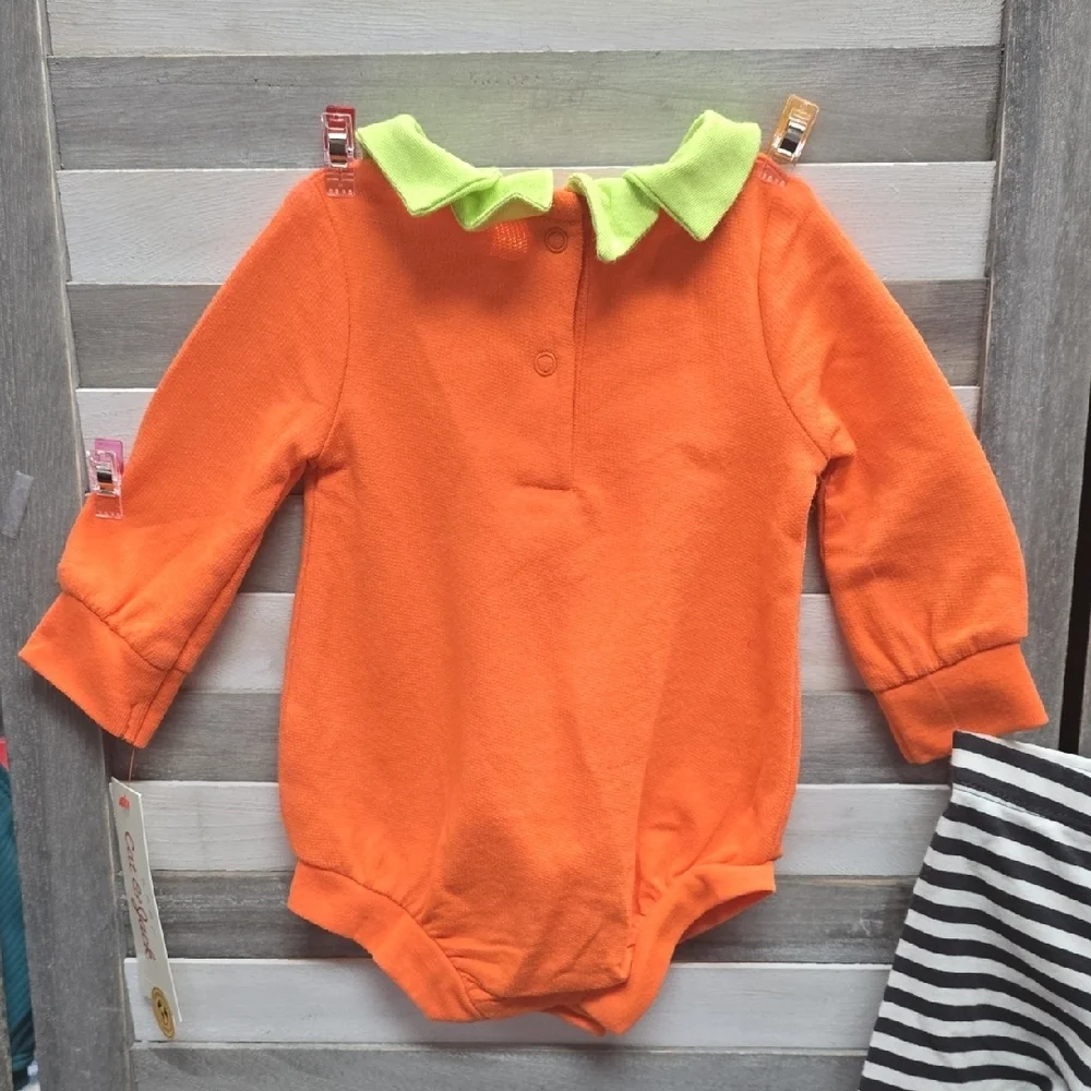 Infant Orange Pumpkin Halloween Bodysuit & Stripe Pants | Cat & Jack | Newborn